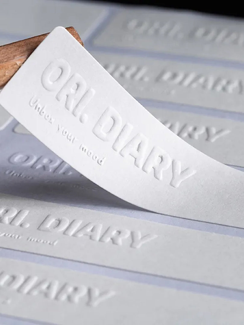 White Embossed Paper Stickers