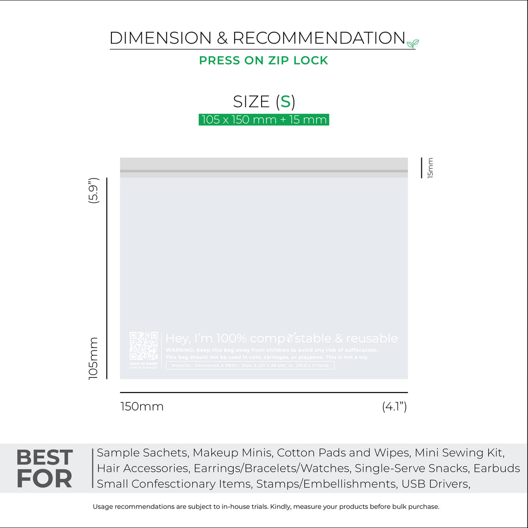 Custom Zip Lock Bags. Compostable, Sustainable & Reusable