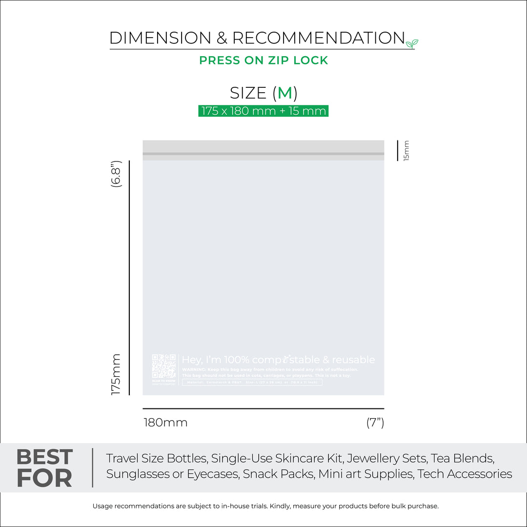 Custom Zip Lock Bags. Compostable, Sustainable & Reusable