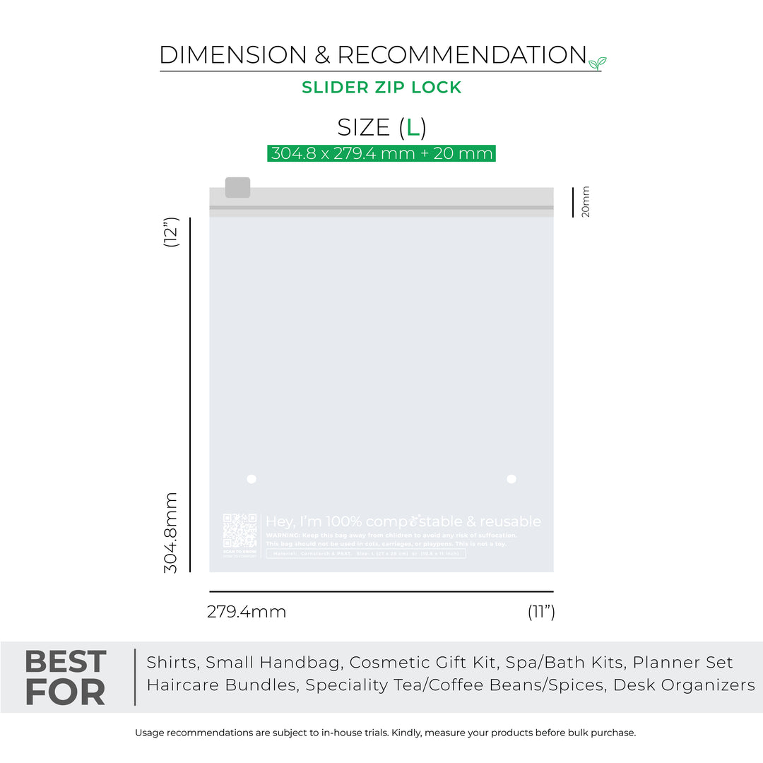 Custom Zip Lock Bags. Compostable, Sustainable & Reusable