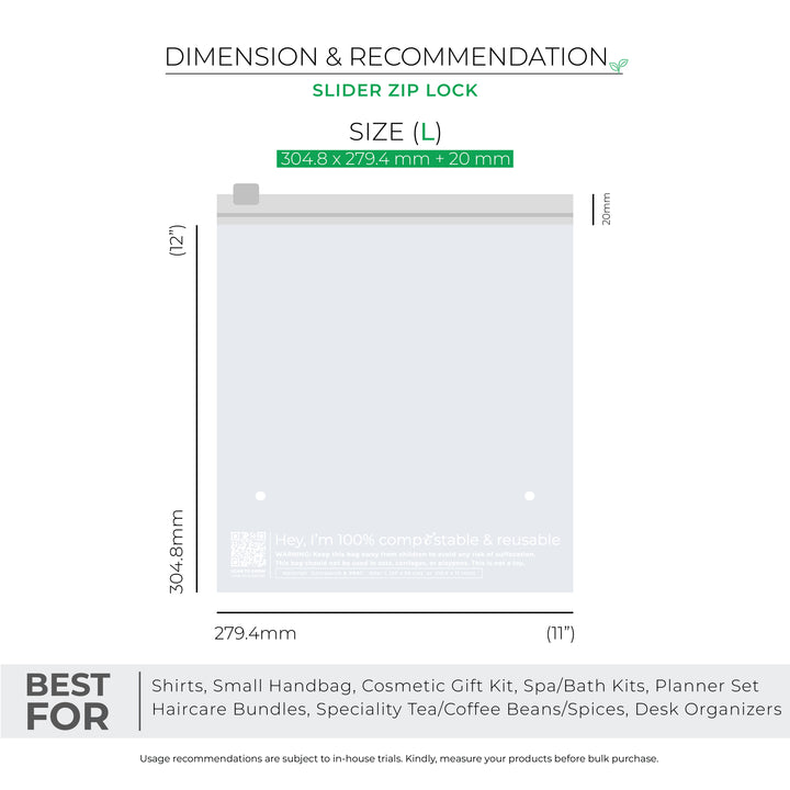 Custom Zip Lock Bags. Compostable, Sustainable & Reusable