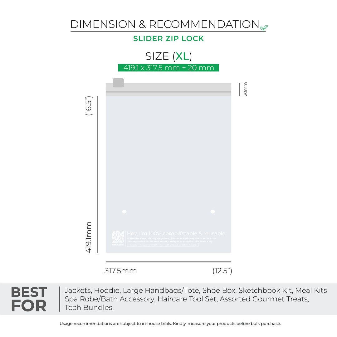 Custom Zip Lock Bags. Compostable, Sustainable & Reusable