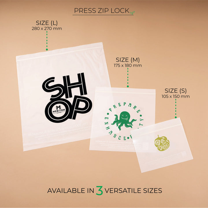 Custom Zip Lock Bags. Compostable, Sustainable & Reusable
