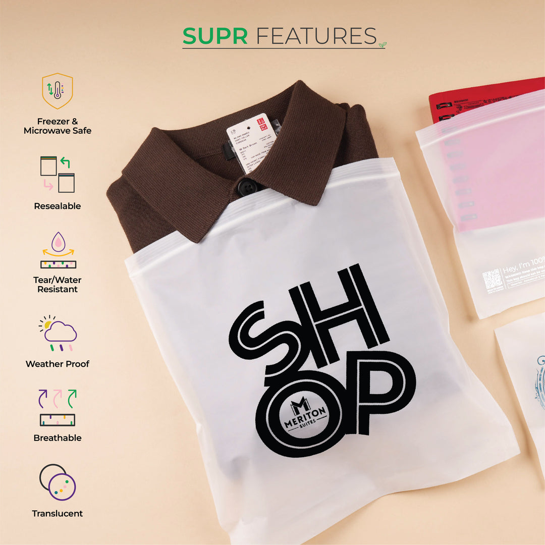 Custom Zip Lock Bags. Compostable, Sustainable & Reusable