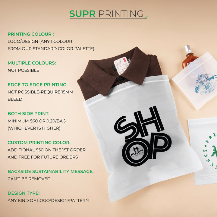 Custom Zip Lock Bags. Compostable, Sustainable & Reusable