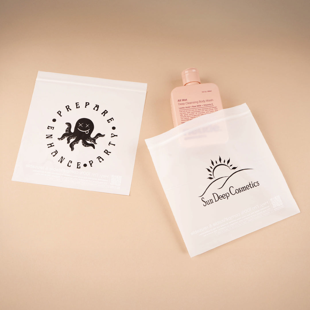 Custom Zip Lock Bags. Compostable, Sustainable & Reusable