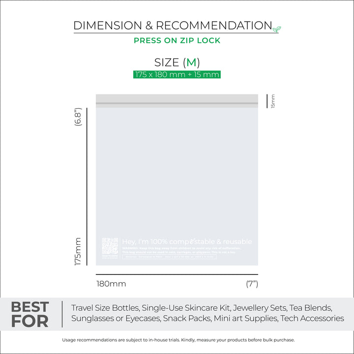 Compostable Zip Lock Bags for Eco-friendly & Leakproof Packaging