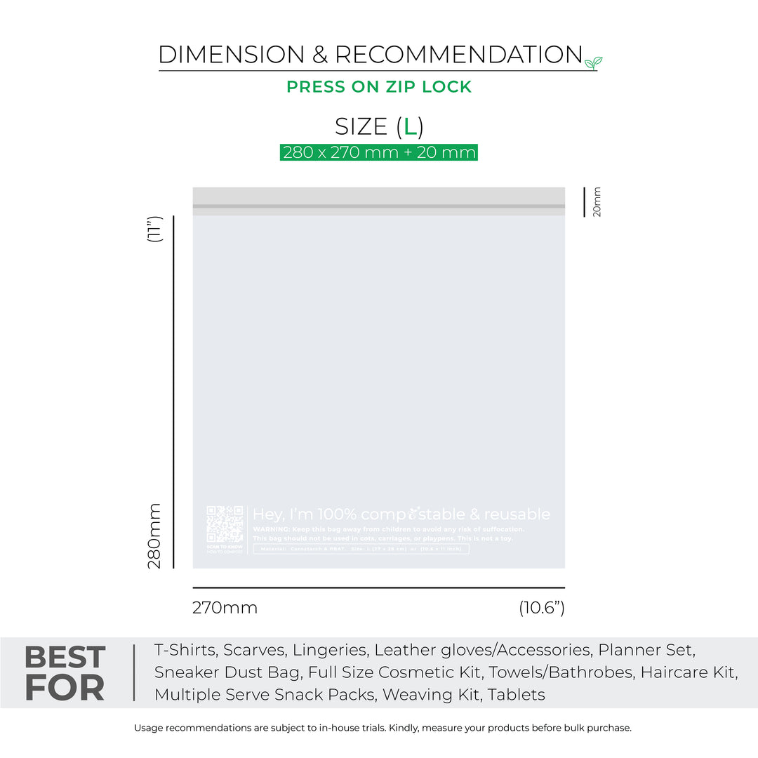 Compostable Zip Lock Bags for Eco-friendly & Leakproof Packaging