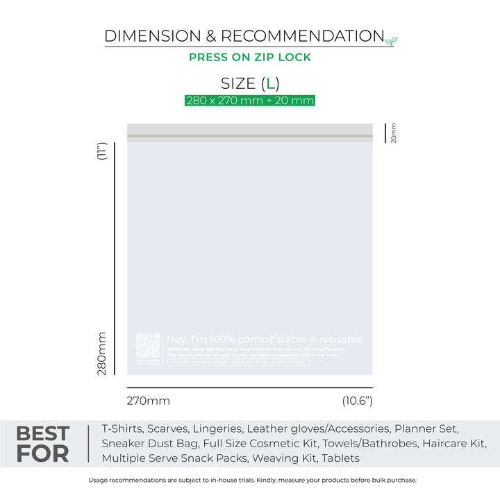 Compostable Zip Lock Bags for Eco-friendly & Leakproof Packaging