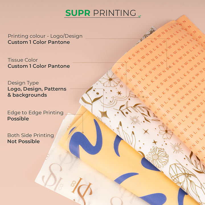 Acid Free Tissue with Custom Background and Logo/Pattern Color