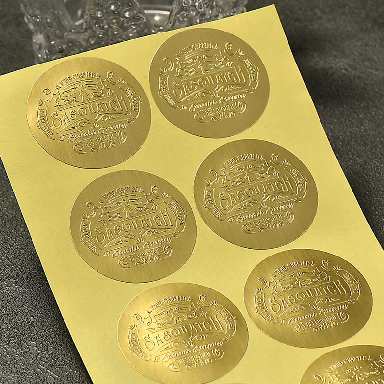 Custom Blind Embossed Stickers & Labels. MOQ-250 Stickers