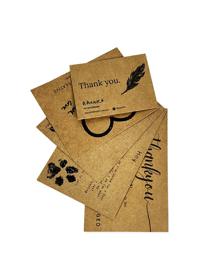 CUSTOM CARDS (KRAFT PAPER) - FROM PACKS OF 100 CARDS