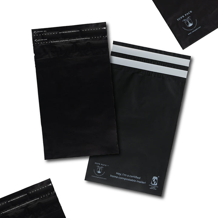 Black Mailers - Home Compostable Shipping Mailers. MOQ- 100