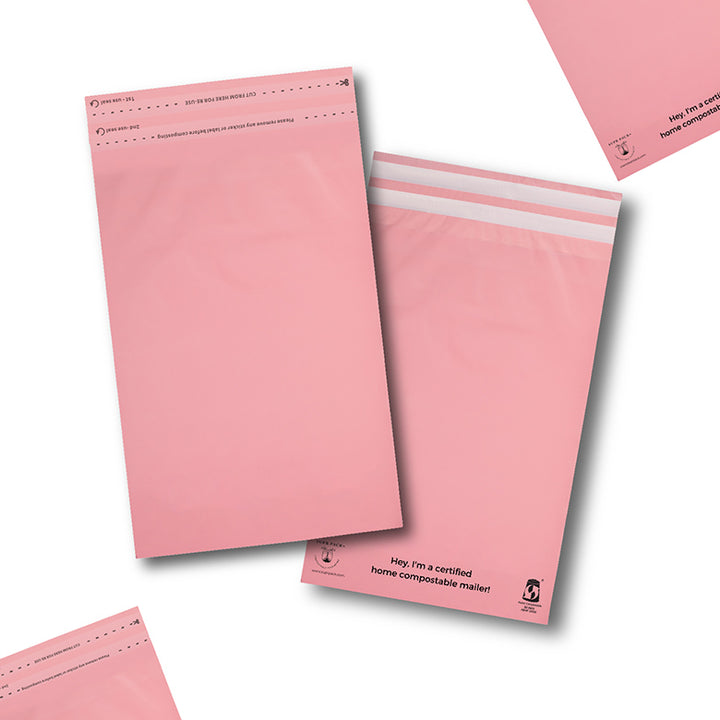 Pink Mailers - Home Compostable, Sustainable Shipping Packaging.