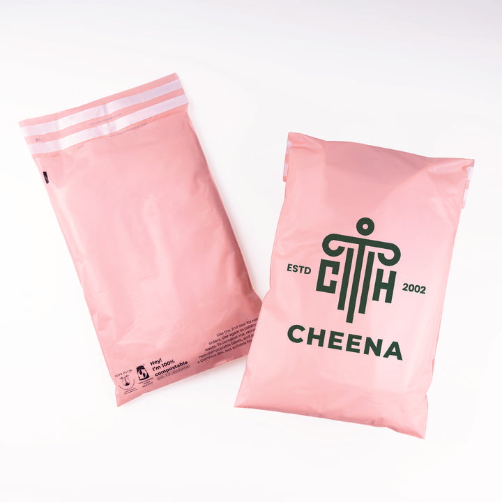 Pink Custom Compostable Mailers with low minimums