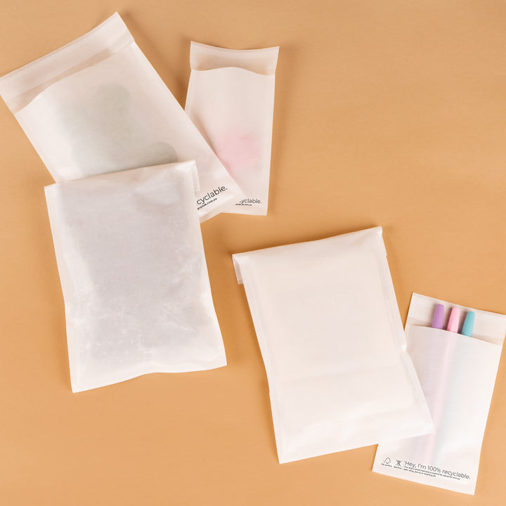Glassine Bags For Sustainable Product Packaging In 8 Sizes.