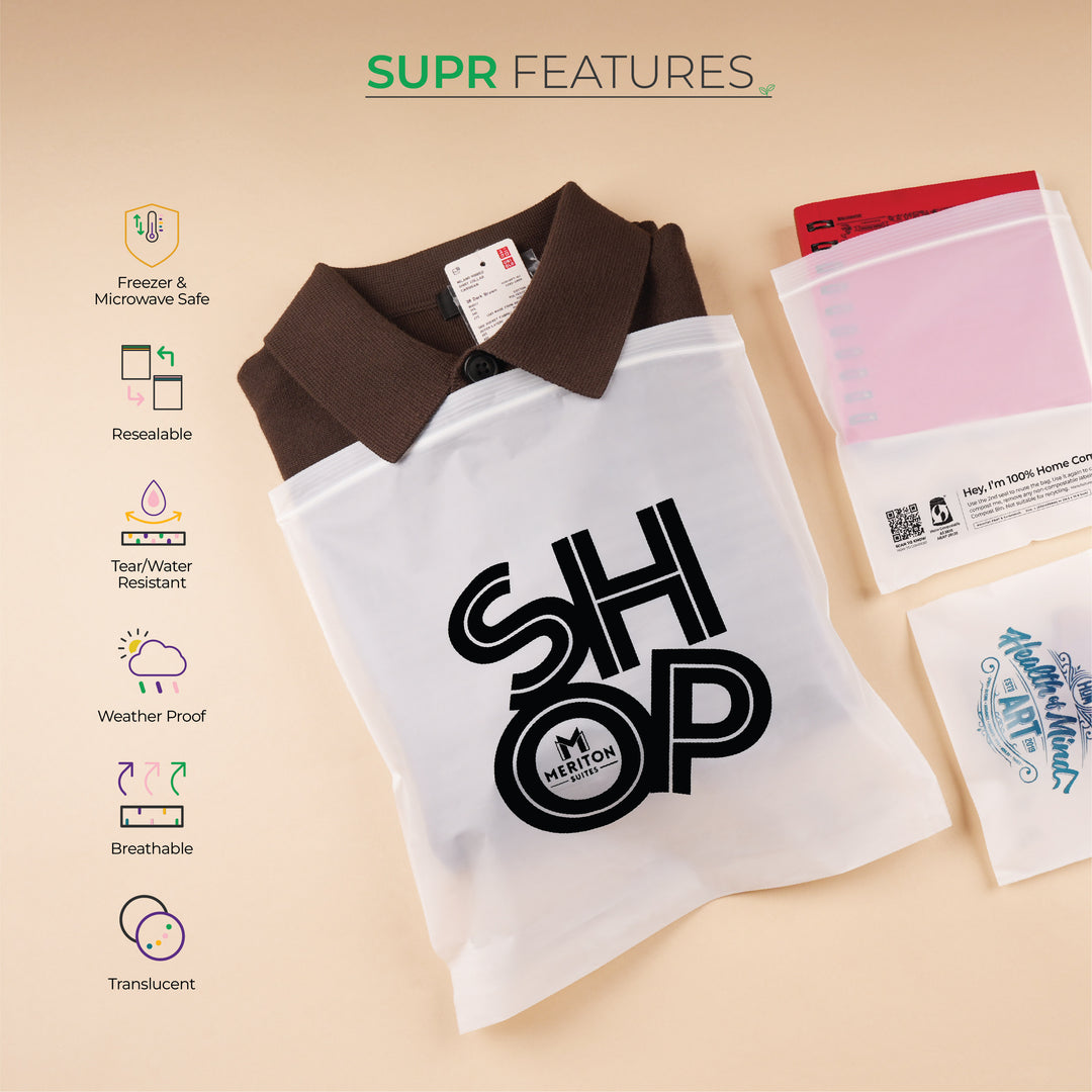 Custom Zip Lock Bags. Compostable, Sustainable & Reusable