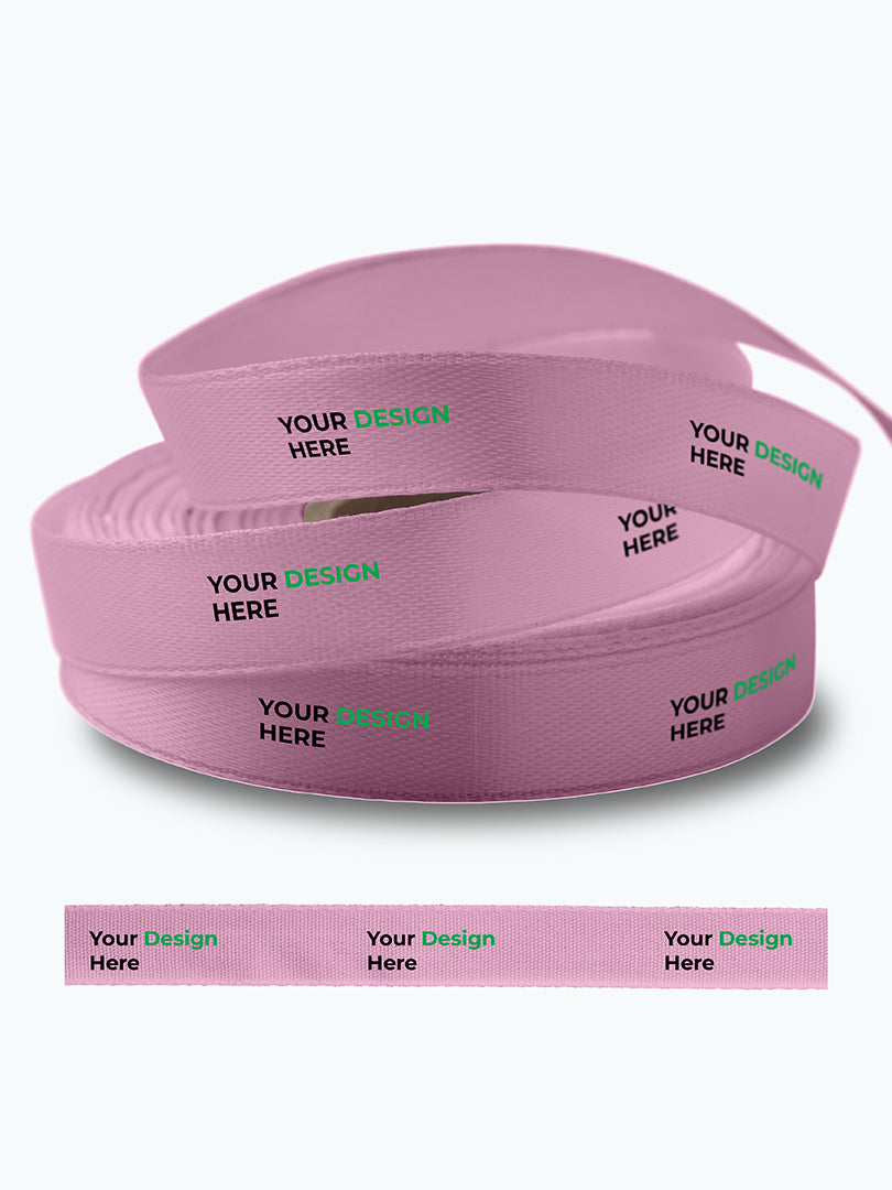 CUSTOM COMPOSTABLE RIBBON IN TWO COLORS. MOQ 2 ROLLS. W: 16mm X 100 Y