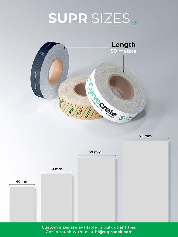 Custom Eco-friendly Self Adhesive Tape in Small Batches | MOQ- 5 Rolls