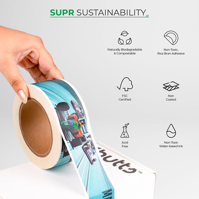 Custom Paper Packing Tape. Self Adhesive & Eco-friendly