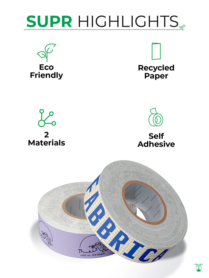 Custom Eco-friendly Self Adhesive Tape in Small Batches | MOQ- 5 Rolls