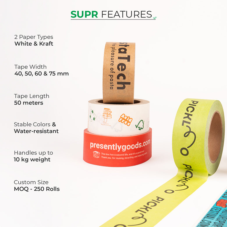 Custom Eco-friendly Self Adhesive Tape in Small Batches | MOQ- 5 Rolls