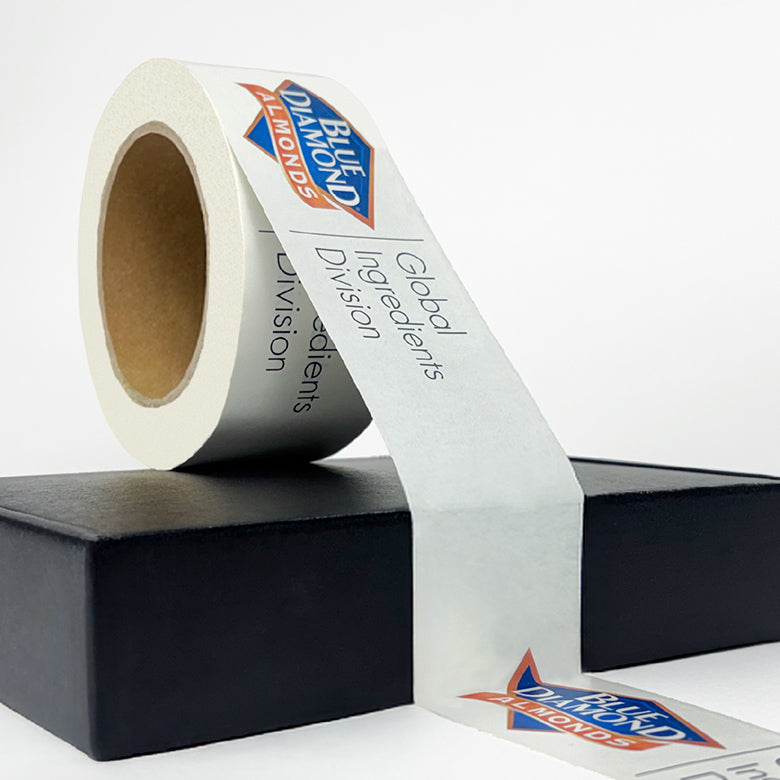 Roll of tape with a visible brand logo on a white background