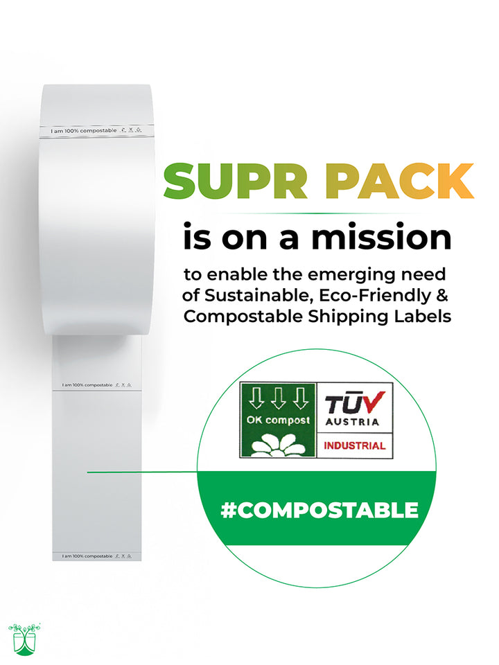 compostable shipping labels | shipping labels | rectangle labels | custom labels | printed labels | shipping label printer | eco friendly labels