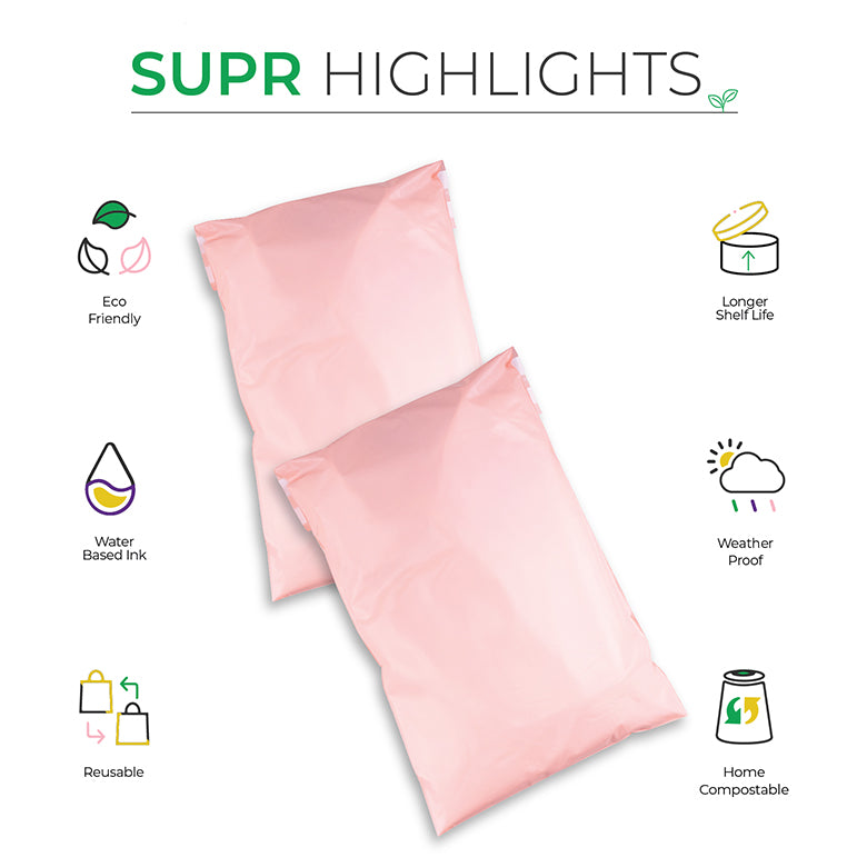 Pink Mailers - Home Compostable, Sustainable Shipping Packaging.