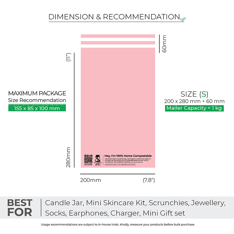 Pink Mailers - Home Compostable, Sustainable Shipping Packaging.