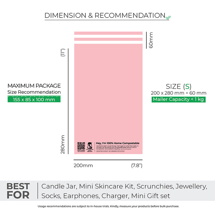 Pink Mailers - Home Compostable, Sustainable Shipping Packaging.