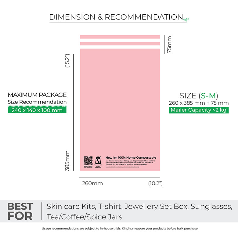 Pink Mailers - Home Compostable, Sustainable Shipping Packaging.