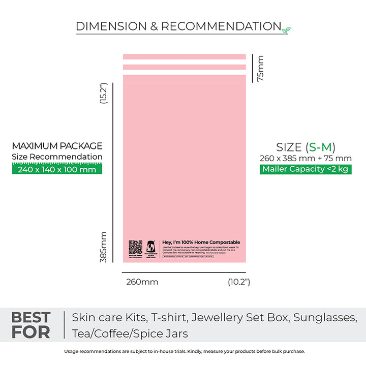 Pink Mailers - Home Compostable, Sustainable Shipping Packaging.