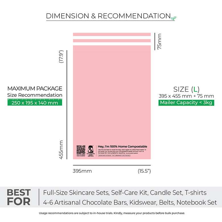 Pink Mailers - Home Compostable, Sustainable Shipping Packaging.