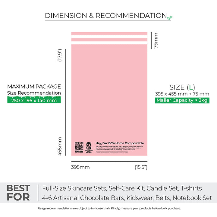 Pink Mailers - Home Compostable, Sustainable Shipping Packaging.
