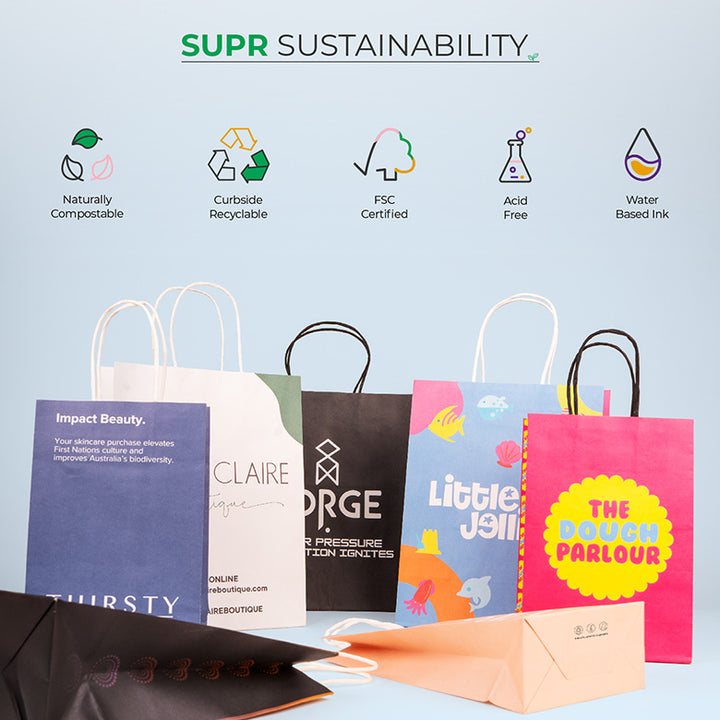 Custom paper shopping bags with Multi-colored & Full-page printing