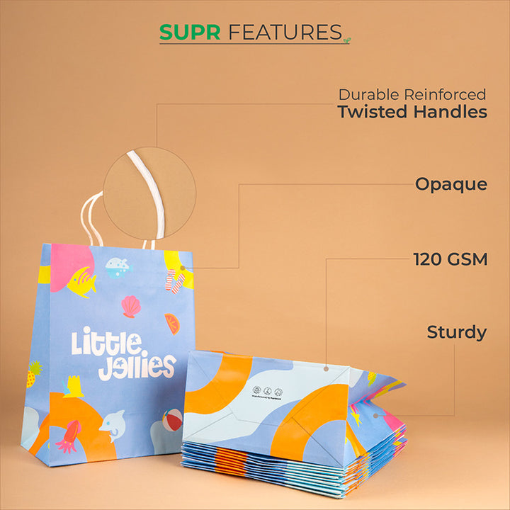 Custom paper shopping bags with Multi-colored & Full-page printing