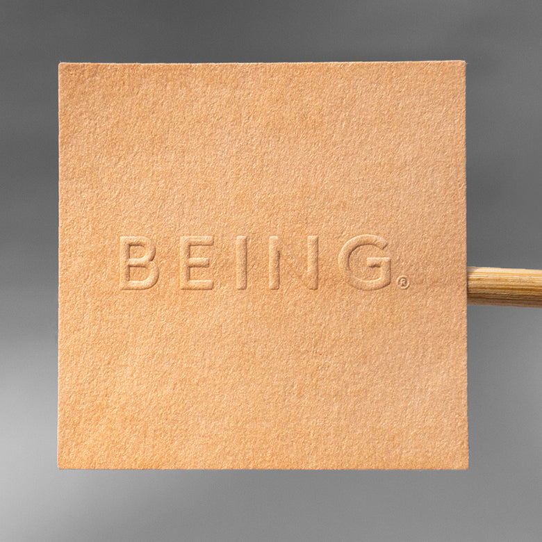 Custom printed embossed sticker with textured paper &amp; Foil