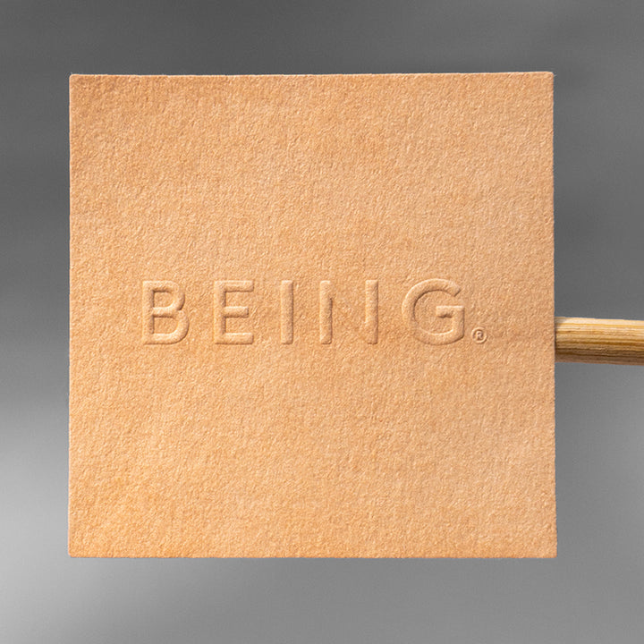 Custom printed embossed sticker with textured paper &amp; Foil