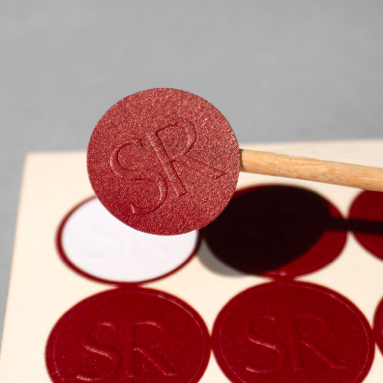 Custom printed embossed sticker with textured paper &amp; Foil