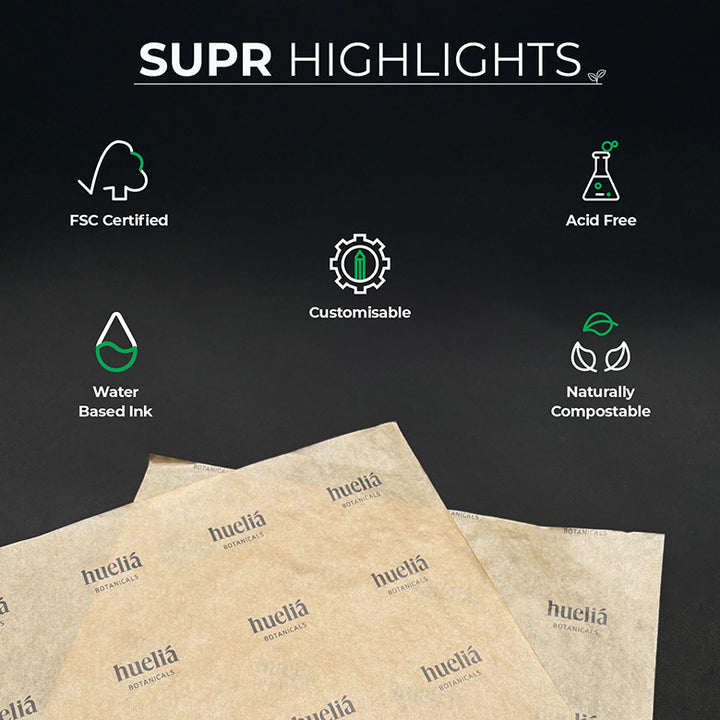 KRAFT CUSTOM TISSUE PAPER with Custom Stickers