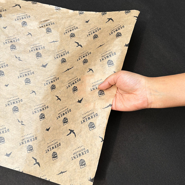 KRAFT CUSTOM TISSUE PAPER with Custom Stickers