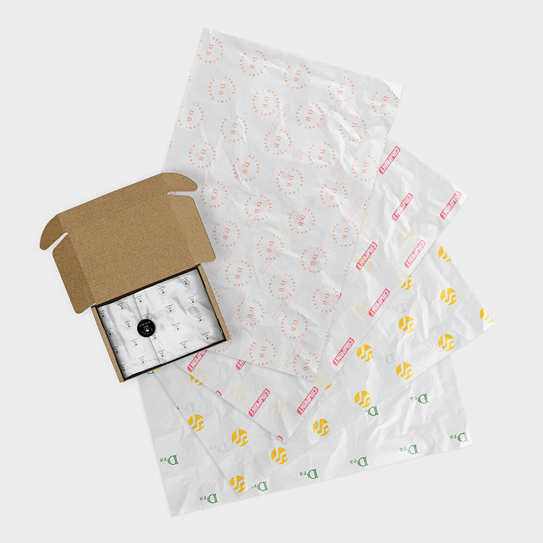 Custom Tissue Paper with Custom Stickers