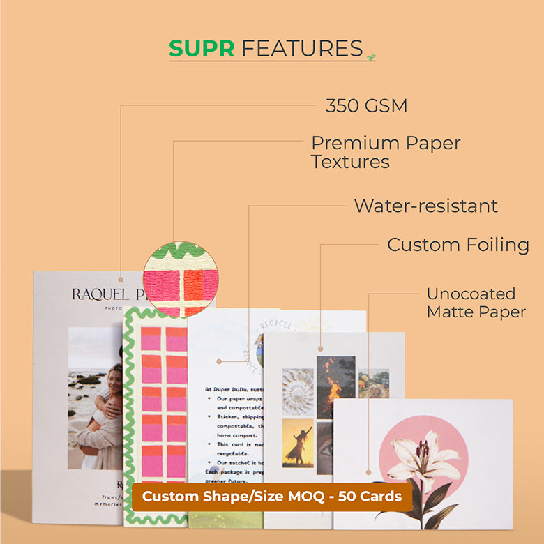 CUSTOM CARDS - ECO-FRIENDLY PREMIUM TEXTURED PAPER