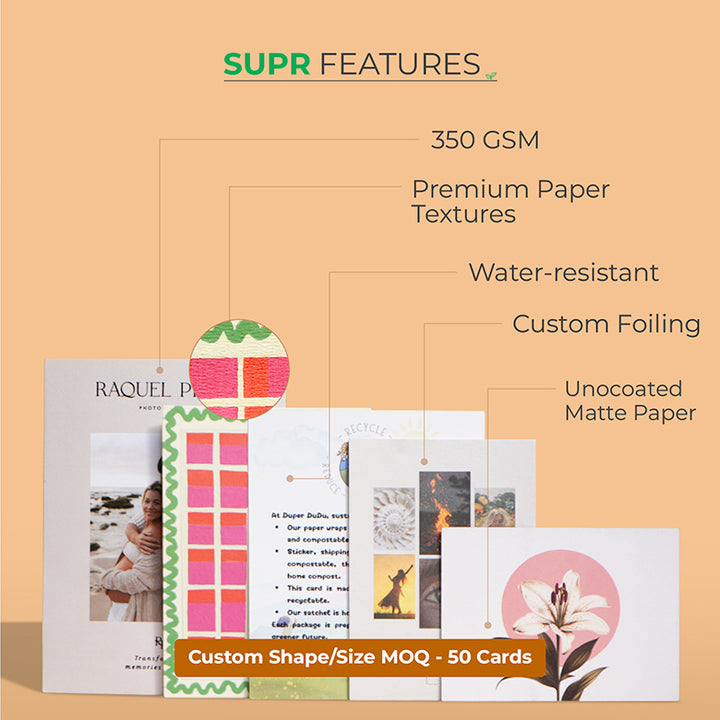 CUSTOM CARDS - ECO-FRIENDLY PREMIUM TEXTURED PAPER