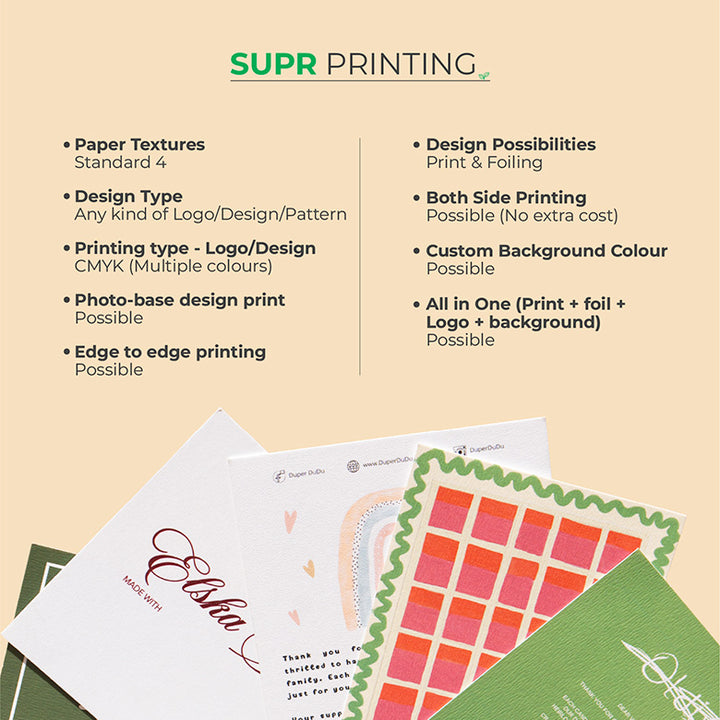 CUSTOM CARDS - ECO-FRIENDLY PREMIUM TEXTURED PAPER