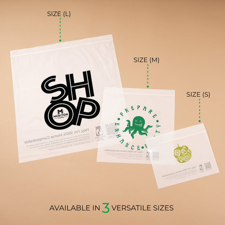 Custom Zip Lock Bags. Compostable, Sustainable & Reusable
