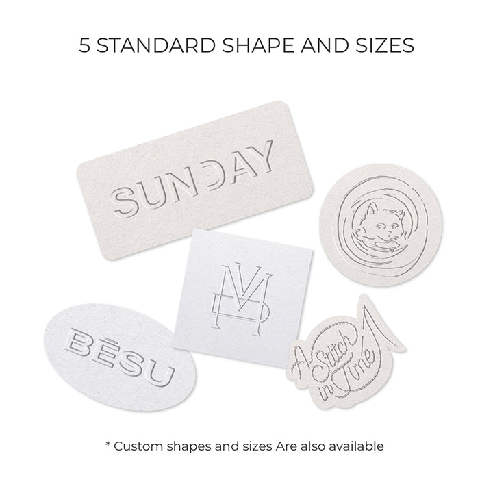 Custom Blind Embossed Product Label Rolls - Luxe Textured Paper