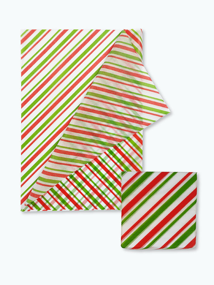 Tissue Paper with Candy Cane Stripes - from Pack of 100 Sheets