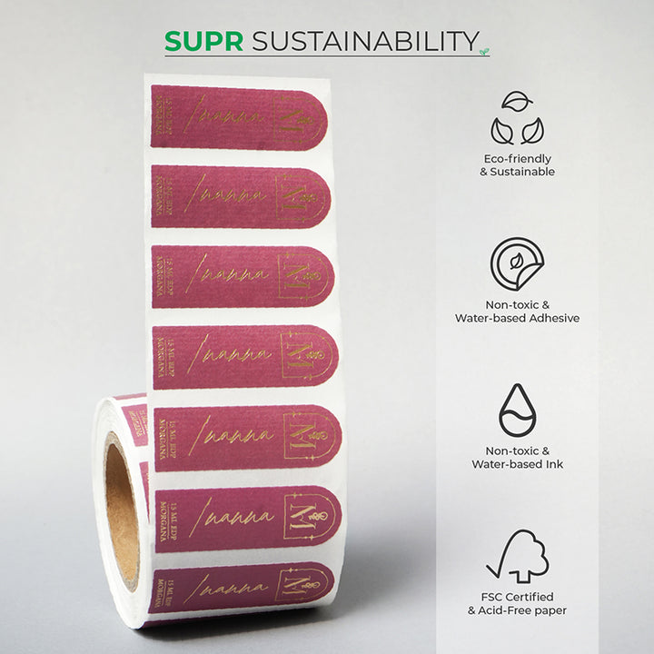 Custom Product Label Rolls, Luxe Textured Paper - Print, Emboss &amp; Foil - suprpack.com